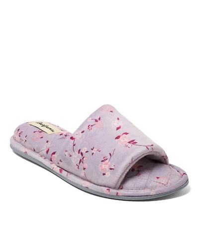 Dearfoams Women's Beatrice Microfiber Velour Side Gore Slide, Online Only