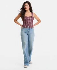 Just Polly Juniors' Menswear Bow-Trim Vest Top