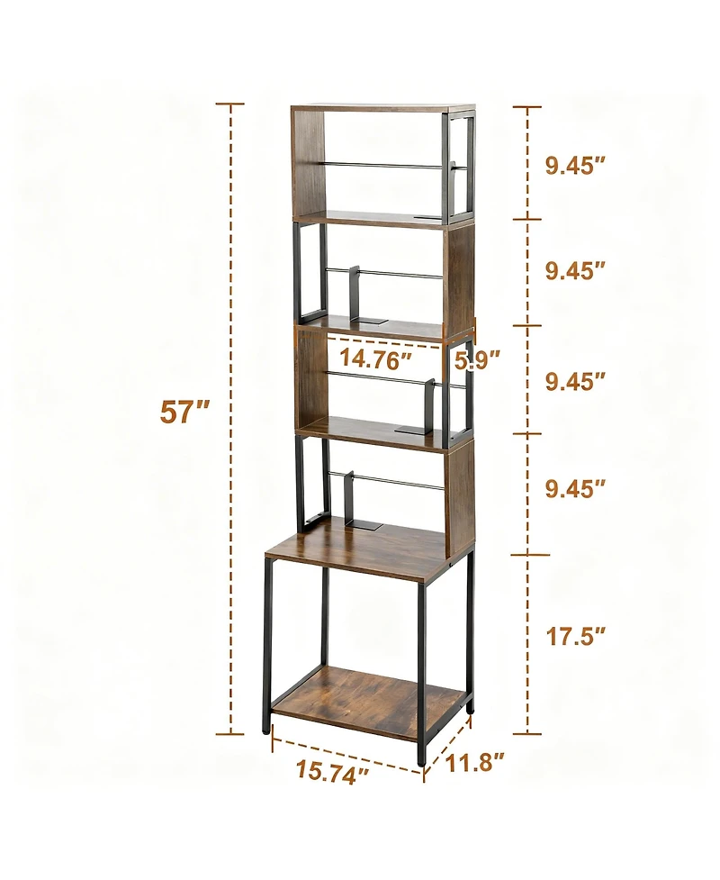 Yigii Dvd Shelf Wooden Cd Storage Rack Adjustable Dividers Tower Media Holder
