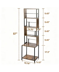 Yigii Dvd Shelf Wooden Cd Storage Rack Adjustable Dividers Tower Media Holder
