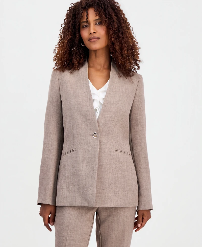 Kasper Women's Collarless One-Button Jacket, Regular & Petite
