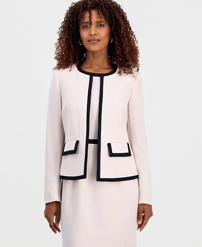 Kasper Women's Colorblocked Open-Front Jacket