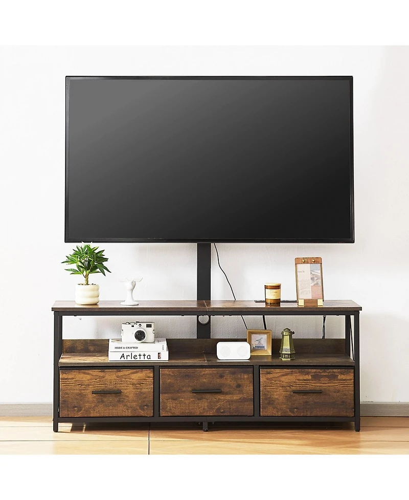 Gouun Tv Stand with Mount and Led Lights for TVs