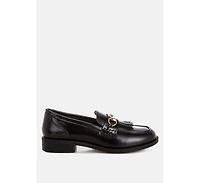 London Rag Womens Marbin Fringed Penny Strap Loafers