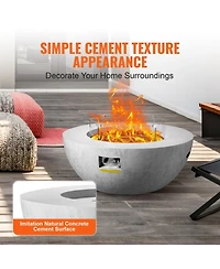 Gouun 39 inch Propane Fire Pit Table 50000 Btu with Lid and Rain Cover