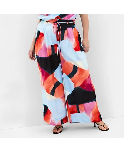 City Chic Women's Shania Aspect Print Wide Leg Pant