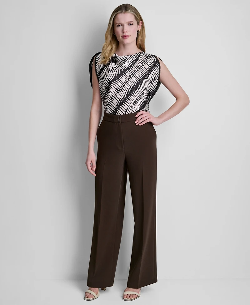 Dkny Petite Mid-Rise Zip-Front Trouser Pants