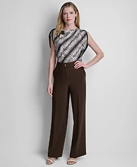 Dkny Petite Mid-Rise Zip-Front Trouser Pants