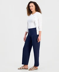 Jm Collection Petites Knit Wide-Leg Pull-On Pants, Petite & Short, Created for Macy's