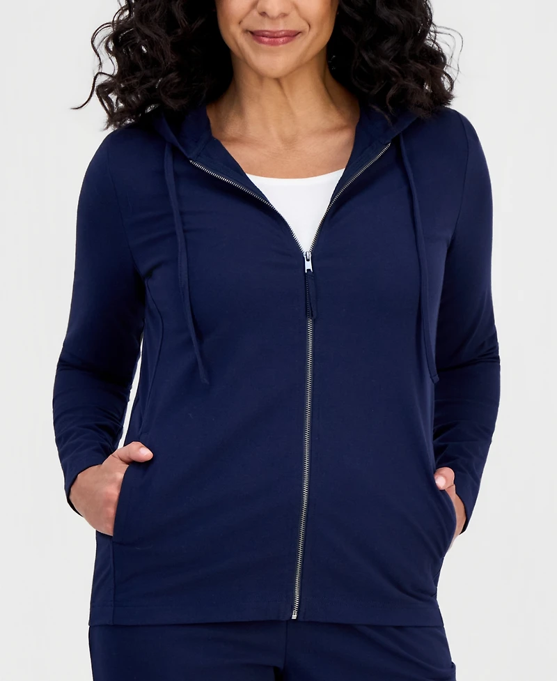Style & Co Women's Zip-Front Hooded Sweatshirt, Created for Macy's