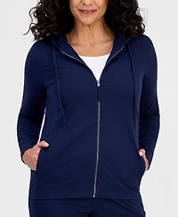 Style & Co Women's Zip-Front Hooded Sweatshirt, Created for Macy's