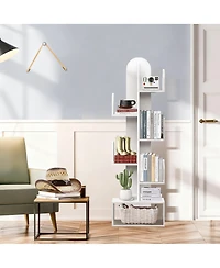 Yigii Cactus Tree Bookshelf Wood Corner Storage Rack