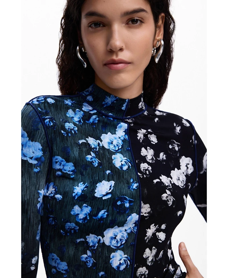Desigual Women's Bicolor floral t-shirt