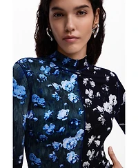 Desigual Women's Bicolor floral t-shirt