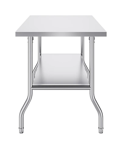 Gouun Folding Stainless Steel Commercial Prep Table 48 x 30 in, Portable Worktable
