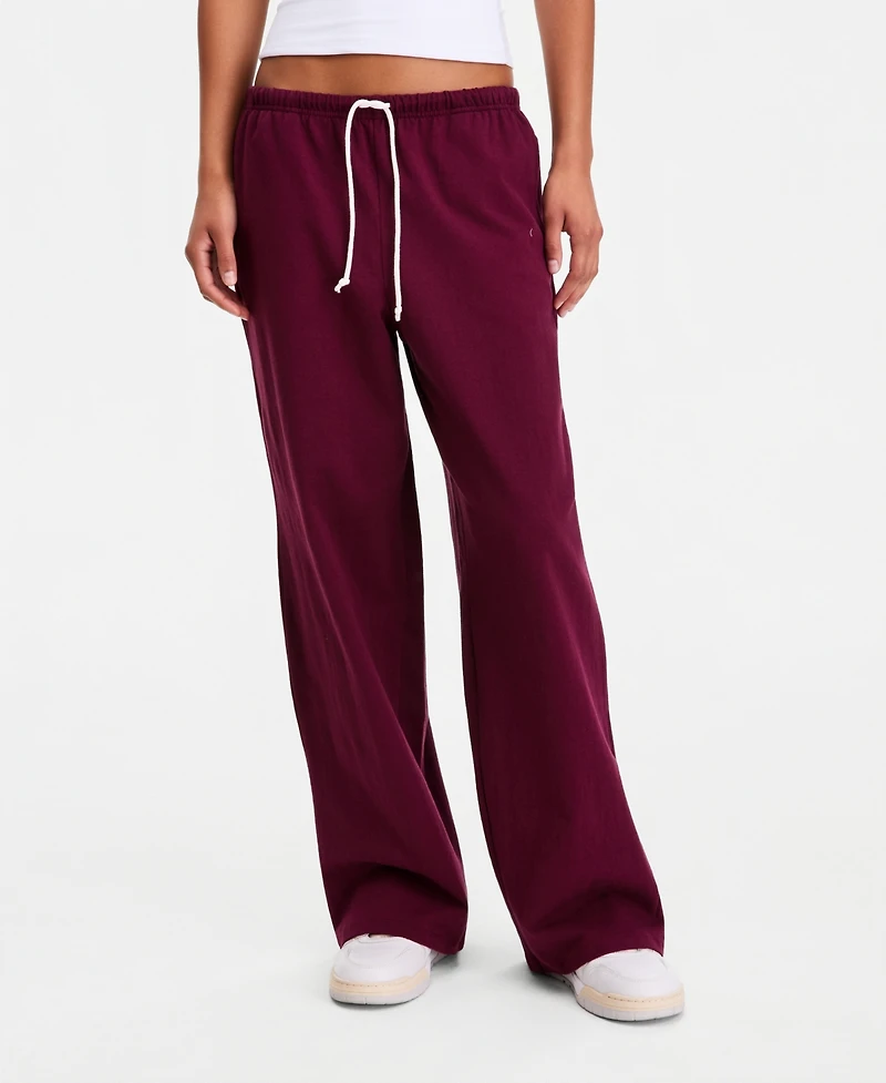 Hippie Rose Juniors' Lightweight Fleece Wide-Leg Sweatpants