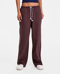 Hippie Rose Juniors' Lightweight Fleece Wide-Leg Sweatpants