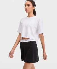 Calvin Klein Performance Womens Boxy Cropped Logo Tee Pull On Skort