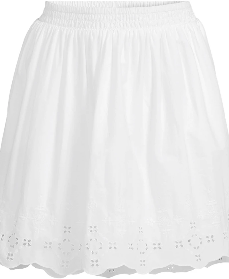 Lands' End Women's Poplin Eyelet Mini Skirt