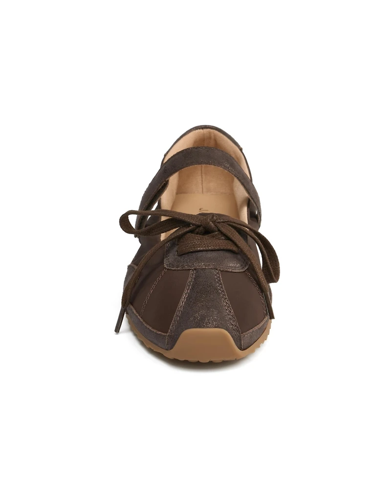 JSlides Women's Pavia Nylon and Suede Mary Jane Sneaker