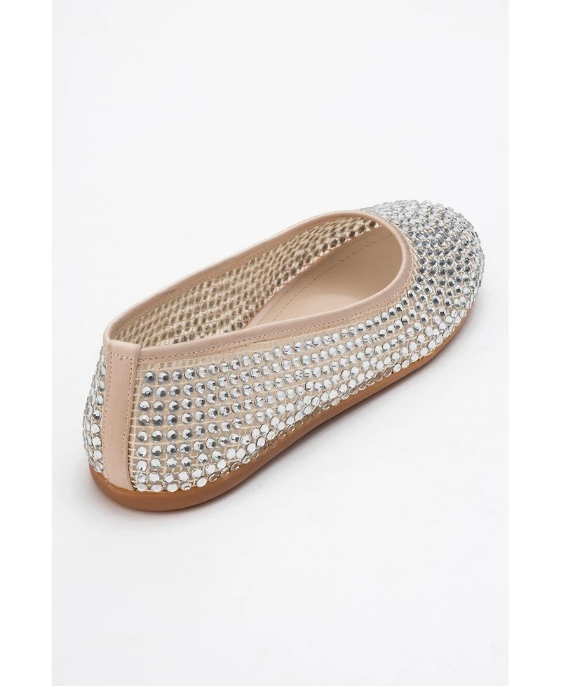 Prologue Shoes Runway Mesh Embellished Ballet Flat