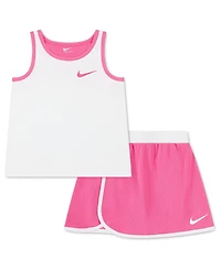 Nike Girls' 4-6X Dri-fit Color-Blocked Tank Top and Skort, 2-Piece Set