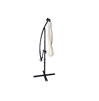 LeisureMod Outdoor 10 Ft Offset Cantilever Hanging Patio Umbrella With Solar Powered Led