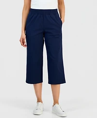 Style & Co Petite Pull-On Wide-Leg Twill Capri, Macy's Exclusive