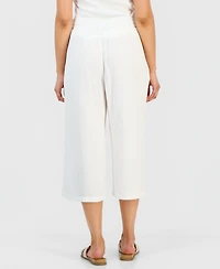 Style & Co Petite Cotton Gauze Wide-Leg Cropped Pants, Macy's Exclusive