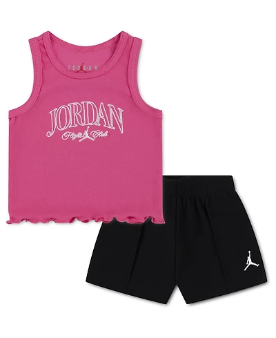 Jordan Boys' Toddler 2T-4T Ribbed Tank and Pleated Shorts, 2-Piece Set