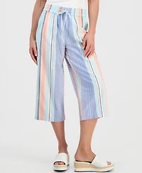 Style & Co Petite Noyma Stripe Wide-Leg Capri Pants, Macy's Exclusive