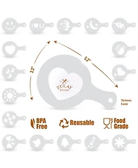 Plastic Stencils for Latte Art 16-Pc.