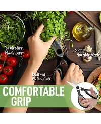 Zulay Kitchen Ultra Sharp Stainless Steel Kitchen Shears With Protective Cover