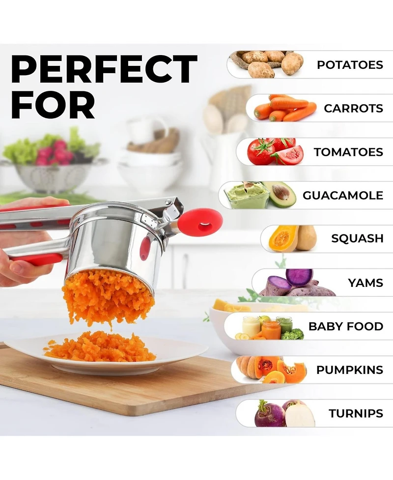 Large Stainless Steel Potato Ricer With Non-Slip Handle