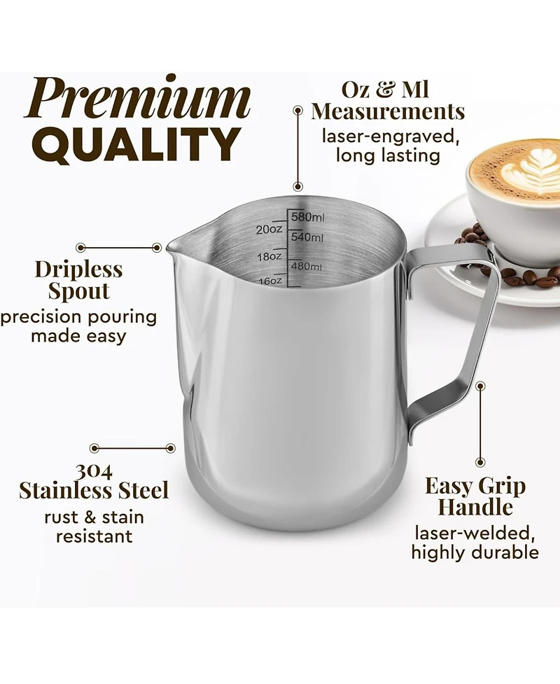 Milk Frother Cup - Stainless Steel Frothing Pitcher