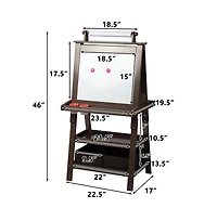 Kinder King Art Easel for Kids, 3 1 Toddler w/Whiteboard, Chalkboard & Paper Roll