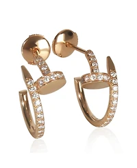 Pre-Owned Cartier Rose Gold Diamond Small Model Juste Un Clou Earrings