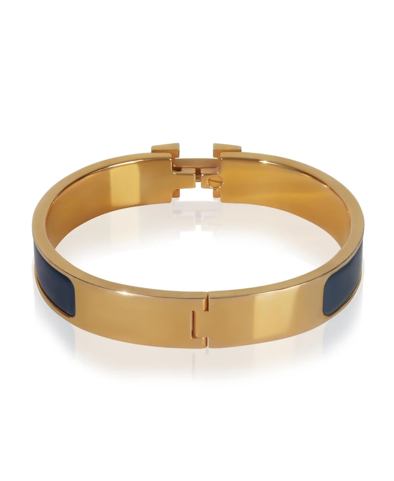 Pre-Owned Hermes Gold-Plated Clic H In Ultramarine Bracelet