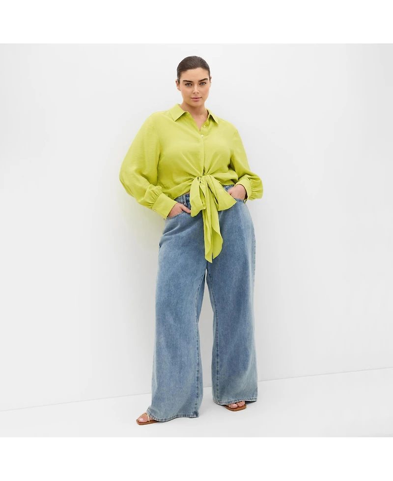 City Chic Plus Size Rosa Tie Shirt