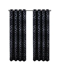 Rt Designers Collection Heathrow Halo Foil Blackout Polyester Window Curtain Grommet Panel 52" x 84