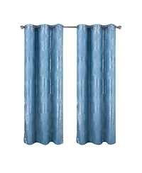 Rt Designers Collection Hailey Halo Foil Blackout Polyester Grommet 2 Pack Window Curtain Panel Set 36" x 84"