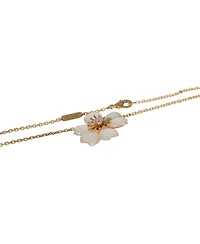 Pre-Owned Van Cleef & Arpels Yellow Gold Mother Of Pearl and Diamond Mini Model Rose de Noel