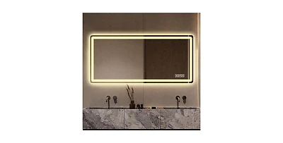 Busdays 28" x 60" Led Bathroom Vanity Mirror, Anti-Fog Dimmable Wall Mirror, Shatter-Proof Tempered Glass, Ideal for Makeup and Shaving