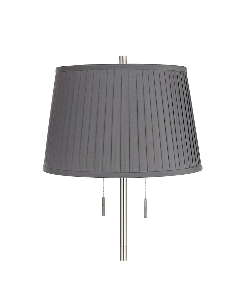 360 Lighting Abba Modern 66" Tall Standing Floor Lamp Pole Pull Chain Metal Brushed Nickel Finish