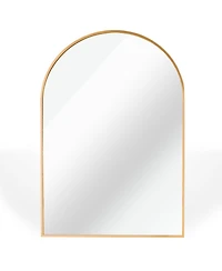 Busdays 20" x 30" Gold Metal Framed Arched Bathroom Mirror, Wall Mounted Rectangular Mirror for Bathroom Decor