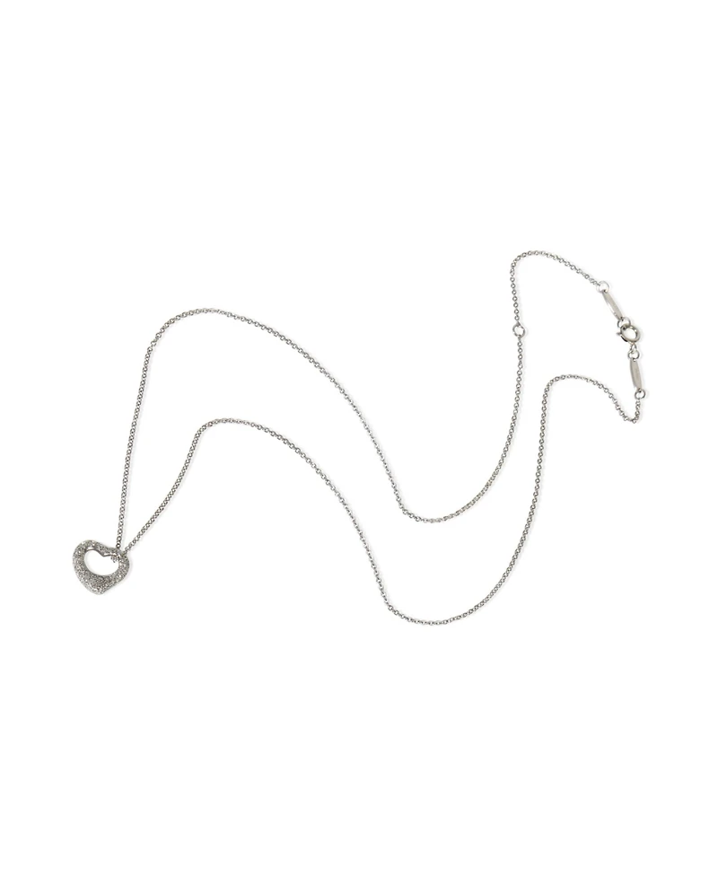 Pre-Owned Tiffany & Co Platinum Diamond Elsa Peretti Open Heart Pendant