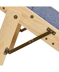 Aostirmotor Wood Pet Stairs 4-Step Dog Ladder for Bed and Sofa, 150lbs Capacity, Foldable Design for Small to Large Dogs