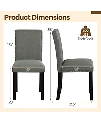 Gymax Wooden Dining Chairs Set of w/Solid Rubber Bent Wood Legs for Dining Room