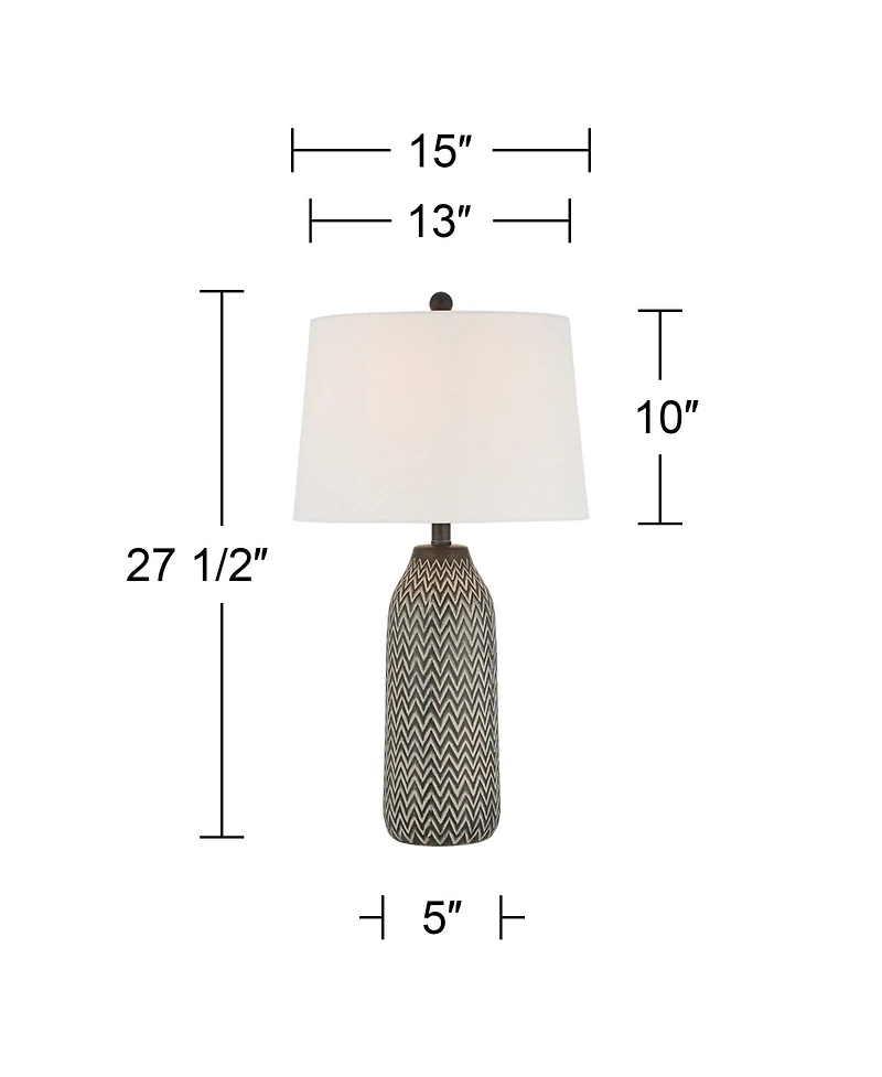 360 Lighting Arizona 27 1/2" Tall Modern Southwestern 3-Way Table Lamps Set of 2 Zig-Zag Finish Living Room Bedroom