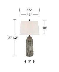 360 Lighting Arizona 27 1/2" Tall Modern Southwestern 3-Way Table Lamps Set of 2 Zig-Zag Finish Living Room Bedroom